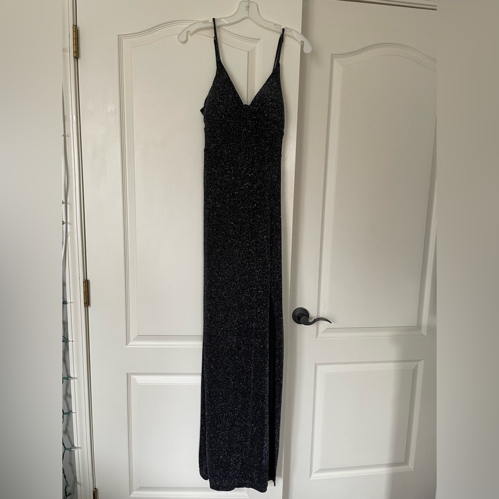 Black long prom dress. Size 8.